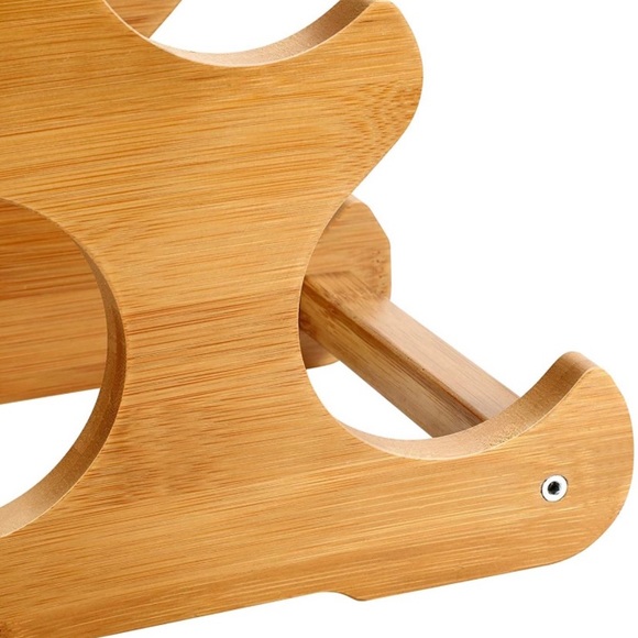 Wine Rack, Wine Bottle Holder for Home Kitchen Bar, 6-Bottle Wine Shelf ,Bamboo - Picture 3 of 8